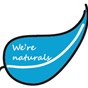 illustration of a blue leaf with the text 'we're naturals' inside