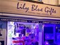 shop light up with blue lights 