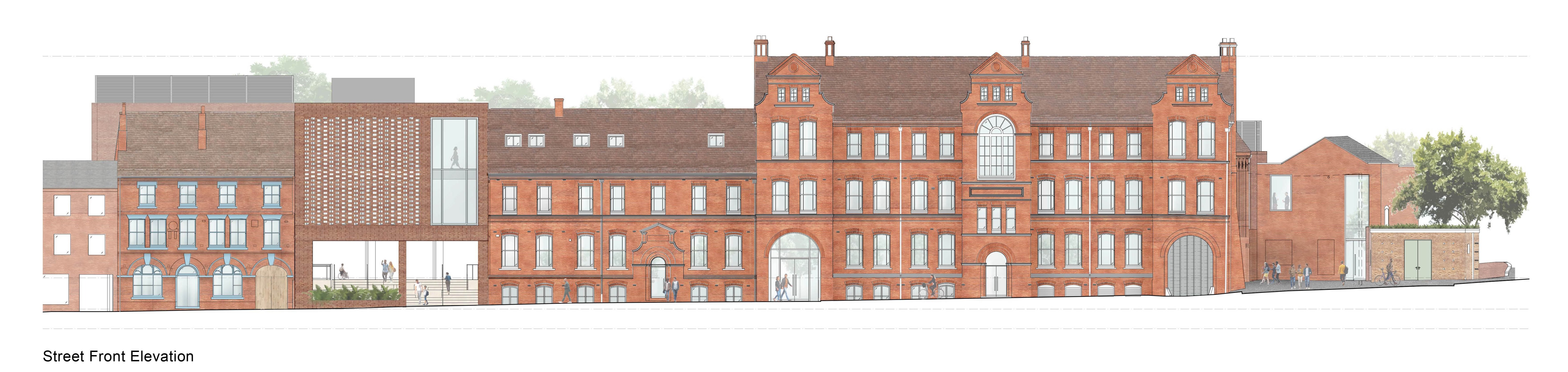 Image shows artists impression of the front elevation of building 