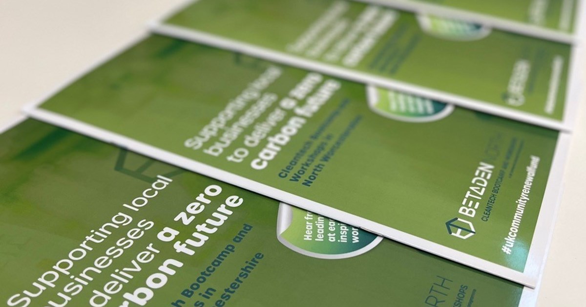 Image shows BetaDen North leaflets on a table