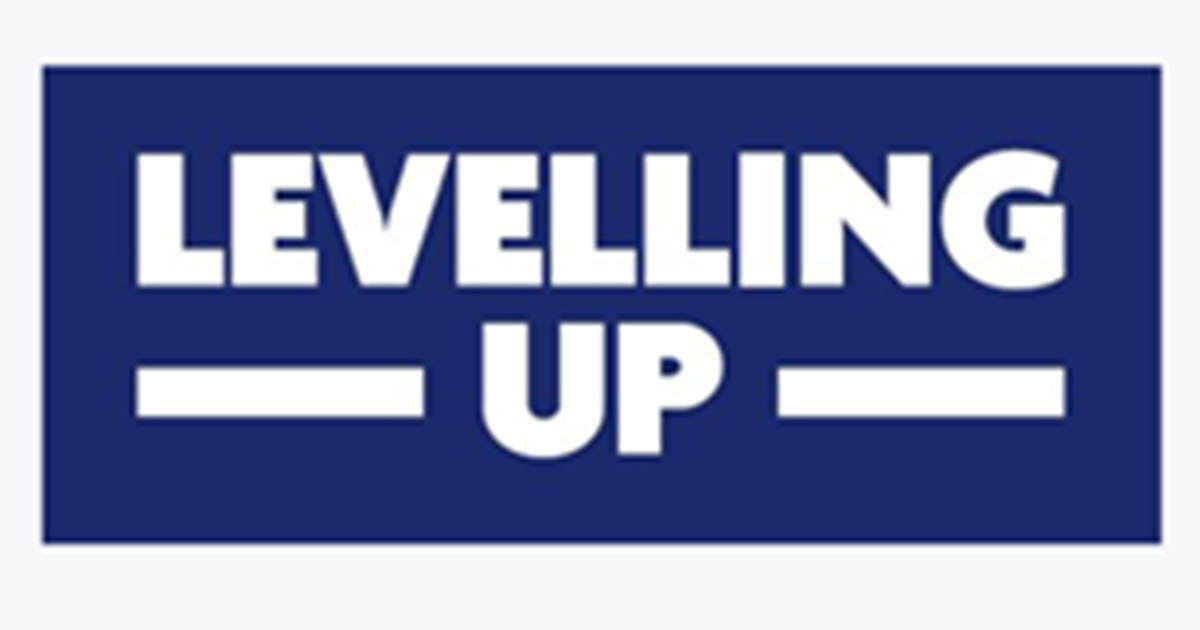 Levelling Up on a dark blue background