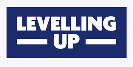 Levelling Up on a navy blue background