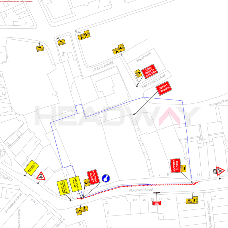 Map of diversion due to road closures